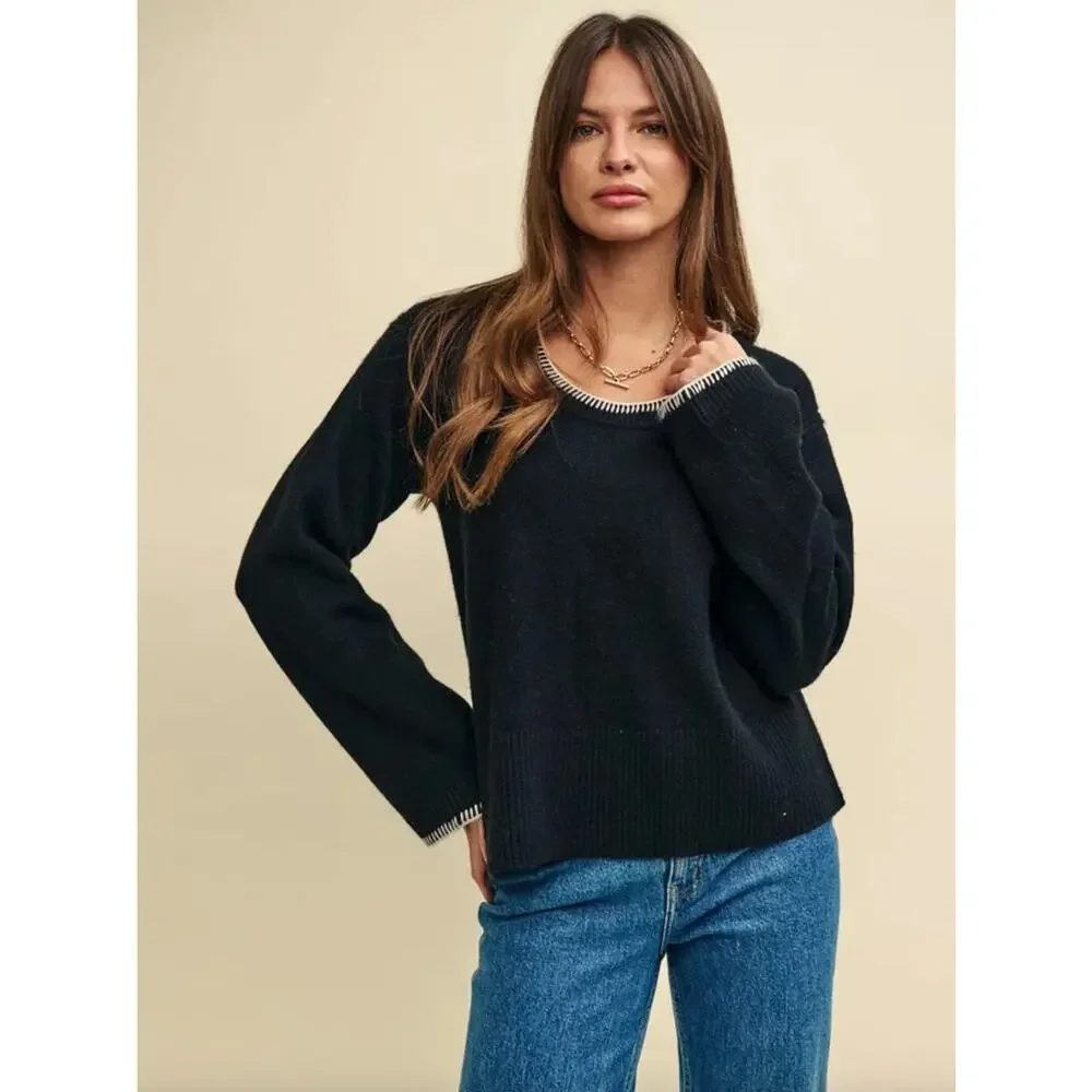 Nobody's Child Whip Stitch Wool Scoop Neck Jumper & Skirt SET